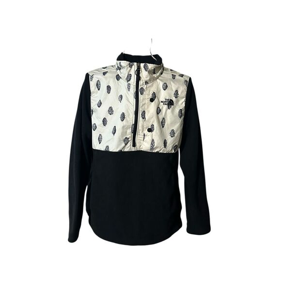 RARE HARD TO FIND The North Face Black 1/2 Zip Pullover Fleece Pinecones WITH Em - Picture 1 of 10
